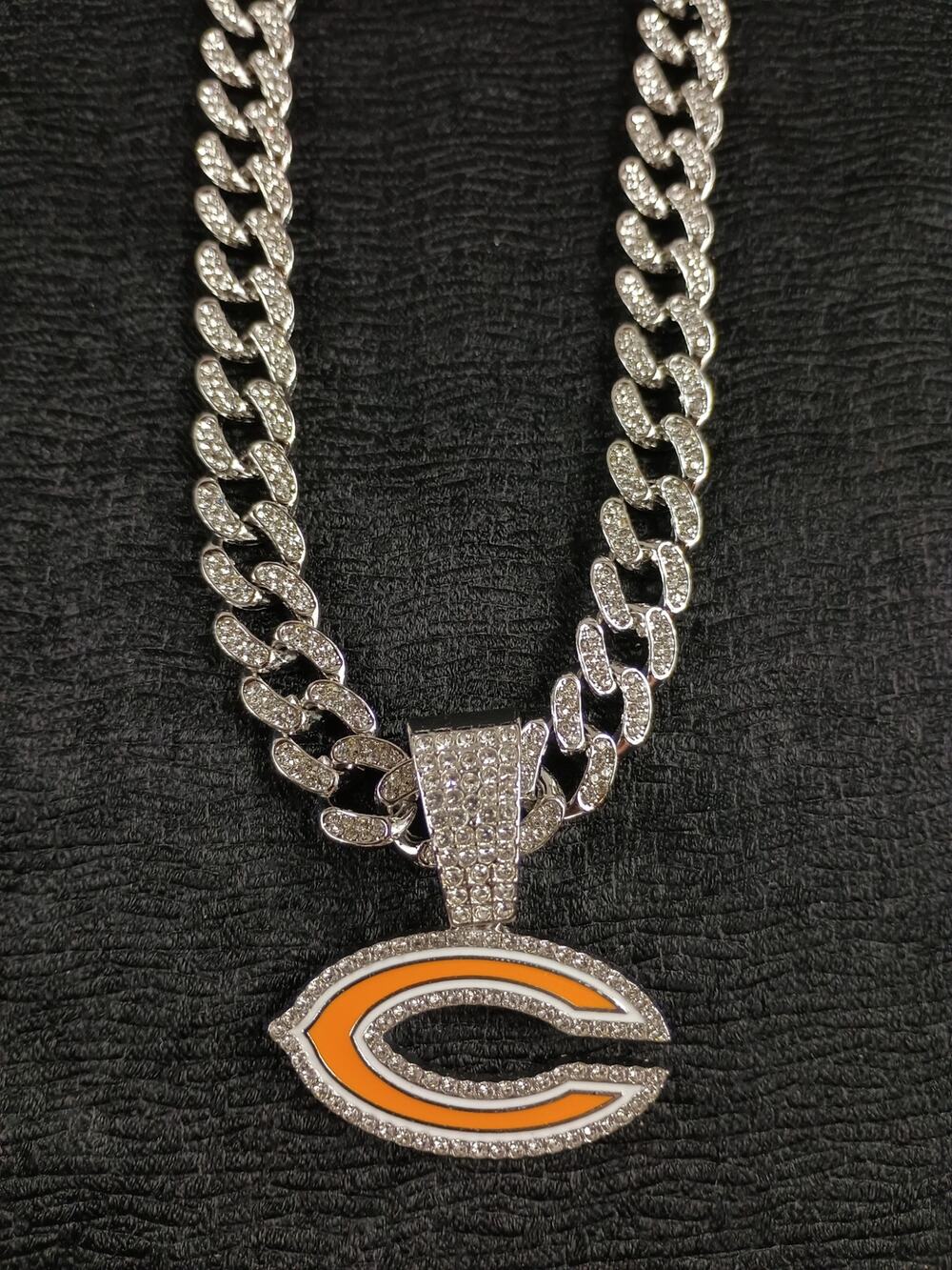 Chicago Bears Necklace Pendant Chain Link NFL Football Hip Hop Jewelry